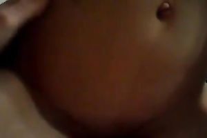 Short haired ardent honey of my buddy was on top of him whilst giving head