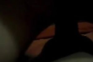 Short haired ardent honey of my buddy was on top of him whilst giving head