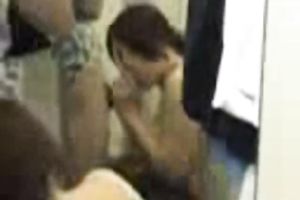 Sweet brunette hair lustful GF gives head and eats cum on POV movie scene