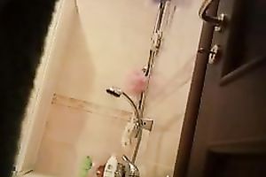Wonderful cute and charming slim gal was washing on my spy cam