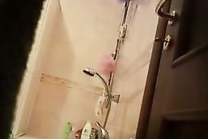 Wonderful cute and charming slim gal was washing on my spy cam