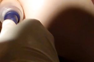 Perverted boyfriend inserting different sex toys in my booty gap