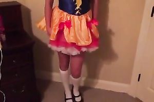 Sexy black cock sluts in perverted dress masturbating with big sex toy