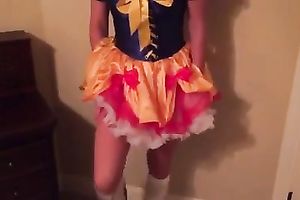 Sexy black cock sluts in perverted dress masturbating with big sex toy