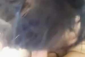 My pallid brunette hair girlfriend blows my erected cock