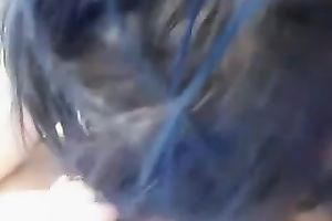 My pallid brunette hair girlfriend blows my erected cock