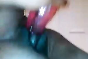 Poking my cookie with large sex toy and filming it from POV