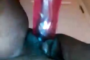 Poking my cookie with large sex toy and filming it from POV