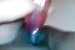 Poking my cookie with large sex toy and filming it from POV