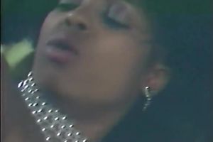 Black breasty vehement honey drilled and fed with cum