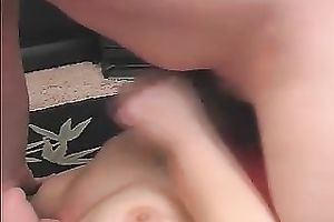 Cute and excited brunette hair big beautiful woman loves engulfing pecker in the living room