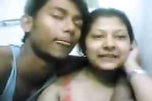 Indian cam pair is spooning and giving a kiss with excitement for my ally