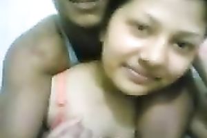 Indian cam pair is spooning and giving a kiss with excitement for my ally