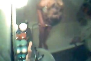 My recent girlfriend is washing her cookie in the shower