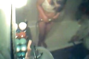 My recent girlfriend is washing her cookie in the shower