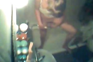 My recent girlfriend is washing her cookie in the shower