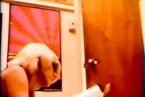 Sizzling golden-haired slut acquires her unshaved poontang licked