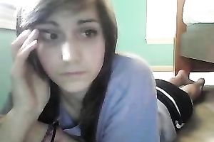 Cute brunette seductress demonstrates me her assets