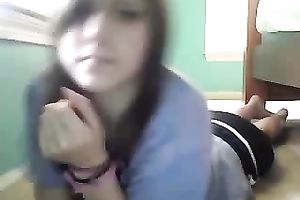 Cute brunette seductress demonstrates me her assets