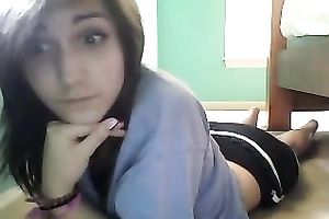 Cute brunette seductress demonstrates me her assets