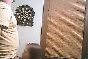 Sexy all natural black haired playgirl stood on knees to engulf a yummy wang