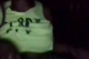 Sassy dark wife playing with her titties in dilettante POV movie