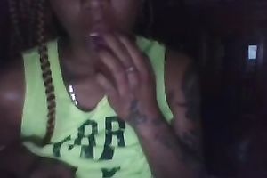 Sassy dark wife playing with her titties in dilettante POV movie