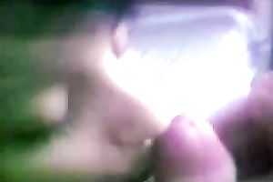 My cute dark brown GF manages to milk my dong dry on her lips