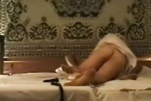 Passionate black skin girlfriend riding on a large 10-Pounder of her Arab boyfriend