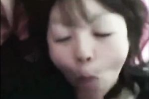 Pale skin non-professional Asian girlfriend likes tiny rod