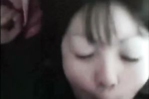 Pale skin non-professional Asian girlfriend likes tiny rod