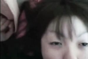 Pale skin non-professional Asian girlfriend likes tiny rod