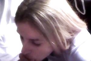 Light haired amateur nympho was ready to engulf my buddy's bewitching weenie