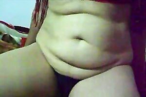 Chubby aged Paki black cock slut on webcam flashes her fatty