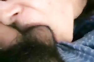 Nerdy brunette MILFie wife was so avid during orall-service sex outdoors