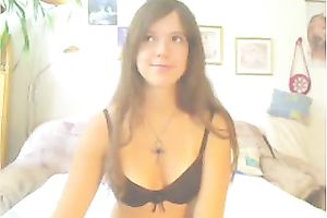 Amazing beauty posing teasingly in front of camera