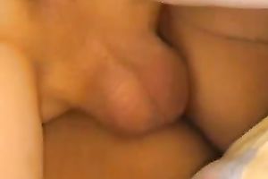 She blows my shlong and then we fuck in missionary pose