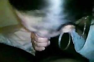 Classy white party babe diligently blows my large bowed dark knob