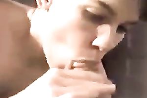 French legal age teenager with gorgeous face engulfing my 10-Pounder deepthroat in POV