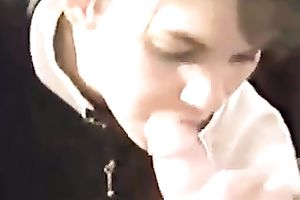 French legal age teenager with gorgeous face engulfing my 10-Pounder deepthroat in POV