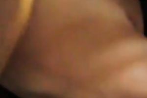 My glamorous juvenile slutty wife works on my penis in homemade sex clip