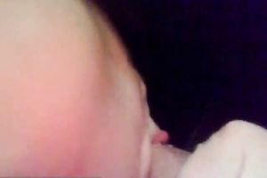 Cute dark brown girlfriend smells and eats wang on web camera