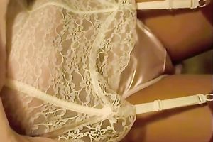 Horny tiny babe in hawt underware fingers herself