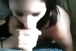 Dark haired dilettante breasty cutie provided me with BJ in the WC