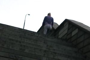 Busty Russian honey in yoga pants has pissing fetish