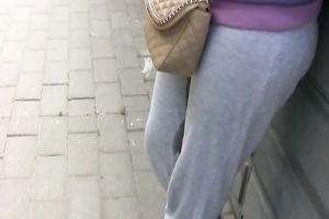 Busty Russian honey in yoga pants has pissing fetish