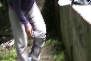 Busty Russian honey in yoga pants has pissing fetish