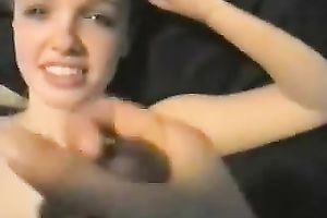 Super cute golden-haired student white women takes my load on her face