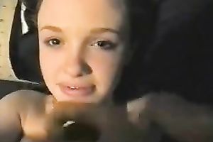 Super cute golden-haired student white women takes my load on her face