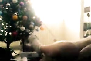 Banging excited whore in a missionary positions under the Xmas tree